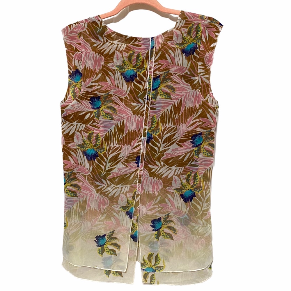 Cabi Chiffon Top Parlor Tropical Orchid 5216 Small - Picture 2 of 10
